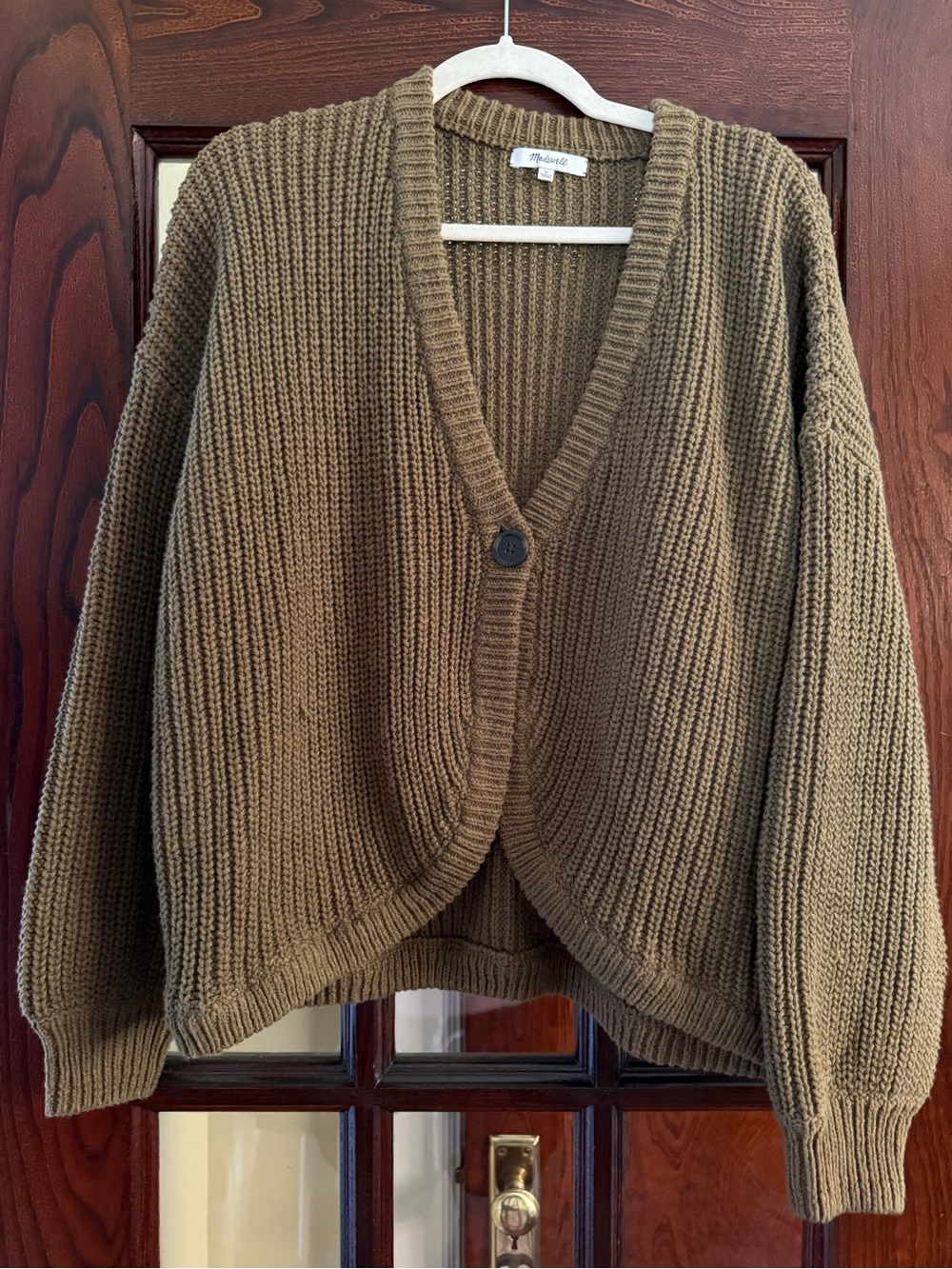 Madewell Olive Brown Knit Cardigan Sweater SIZE M